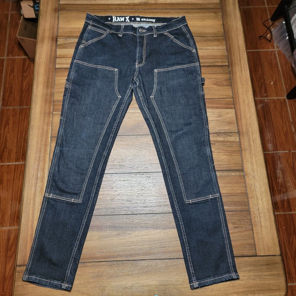 Raw X Dark Wash Carpenter Straight Jeans - Size 36 Skinny